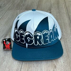 Billionaire Boys Club Ice Cream Shark Tooth Snapback Cap, Wht/ Teal